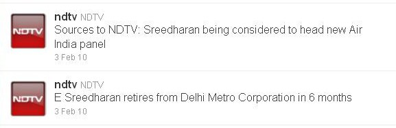 NDTV on Sreedharan