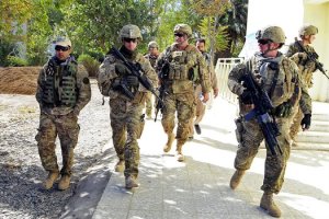 US troops at  Farah City in Afghanistan. Photo by  Benjamin Addison.