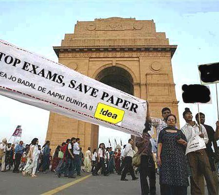 Say No To Exams, Save Paper - The Idea Cellular advertisement poster being circulated on social media
