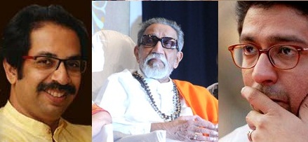 The Thackerays - Udhav, Balasaheb & Raj. Illustration by Neeraj Bhushan