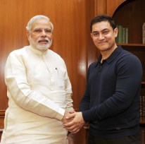 Noted film actor and director Aamir Khan calling on the Prime Minister Narendra Modi, in New Delhi on June 23, 2014.
